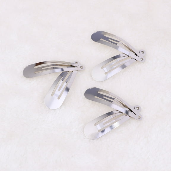 Homoyoyo 50pcs Snap Hair Barrettes for Women Photo Shoot Hair Holding Silver