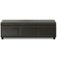 thumbnail image 6 of Avalon 54 inch Wide Contemporary Extra Large Storage Ottoman Bench in Tanners Brown Vegan Leather, 6 of 12