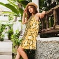 thumbnail image 2 of Daiia Daisies Flowers Print Women's Dresses 2025 Trendy Short sleeve Dresses Casual Baggy Flowy Maxi Sun Dresses, 2 of 7