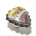 thumbnail image 2 of Natural Bumblebee Jasper Gemstone 925 Sterling Silver Gift Ring Size 8, 2 of 2