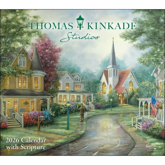 Thomas Kinkade Studios 2026 Deluxe Wall Calendar with Scripture, (Paperback)