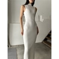 thumbnail image 4 of Women Bodycon Maxi Dress Casual Long Dresses Cream White S, 4 of 7