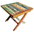 thumbnail image 3 of Marina Del Rey Recycled Teak Wood Boat Folding Side Table, 3 of 5