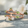 thumbnail image 5 of Rag Jewels 2.00 Ctw Round Cut Peridot & Diamond Wedding Anniversary Engagement Wrap Band Ring 14K Rose Gold Plated 925 Sterling Silver 925 Sterling Silver -7.5, 5 of 5