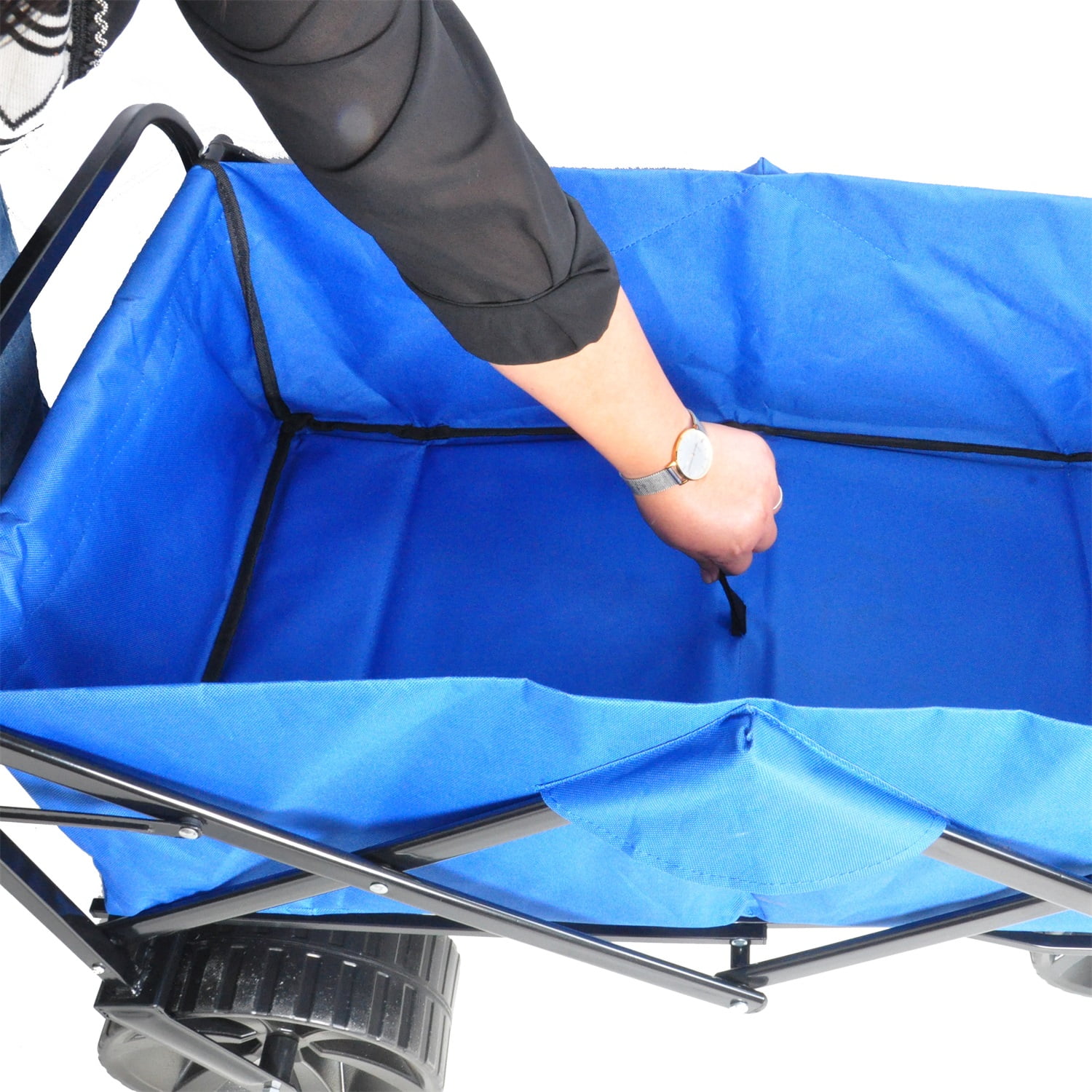 Lowestbest Folding Trolley, Independent Portable Outdoor Garden Sports Heavy-Duty Shopping Cart Cart, Blue Lowestbest Folding Trolley, Independent Portable Outdoor Garden Sports Heavy-Duty Shopping Cart Cart, Blue