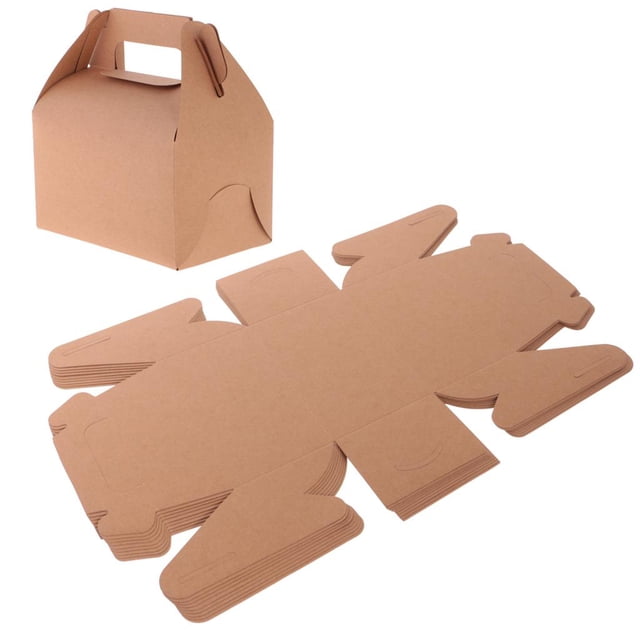 Cajas de regalo con asa para y pasteles de papel Kraft de 50 Uds., recuerdo de boda Macarena Cajas de la galleta