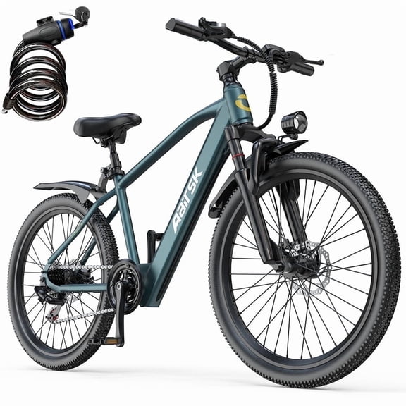 Aairsk GT300 Electric Bike 26", 22Mph & 40Miles Long Range Mountain E Bike for Adult Teen, 36V 10AH Lithium Battery, 400W Motor, 7-Speed Shimano, Front Suspension