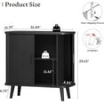 thumbnail image 2 of FANRAL 31.5" Wide Fluted Sideboard Buffet Cabinet with Sliding Door,Adjustable Shelves,Multi-Functional Storage Console for Kitchen Dining Room Living Room,Black Storage Cabinet, 2 of 7