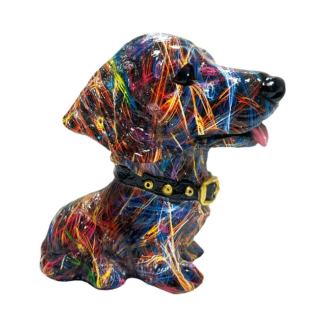 Estatua de perro, pieza central, escultura creativa de animal para gabinete, dormitorio, oficina. Vistoso