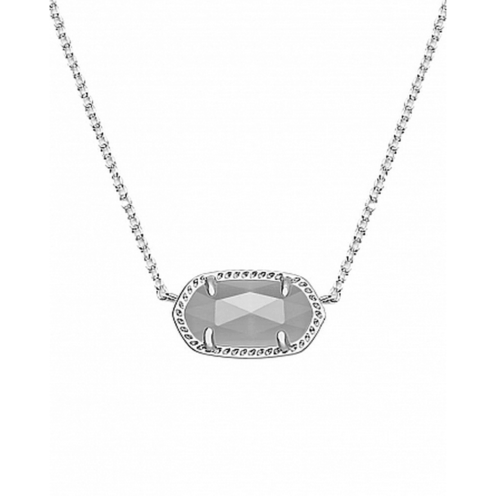 Kendra Scott Elisa Rhodium Necklace Slate Cats Eye 4217711458