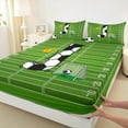 thumbnail image 3 of Homewish Cartoon Monogrammed J Full Size Sheets, Cartoon Football Soccer Bed Sheets, Teens Kids Boys Girls Sheet Sets, Ultra Soft Bedroom Decor, 4-Piece, 3 of 7