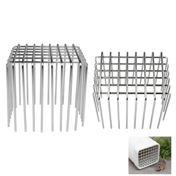 LOVEERCT Gutter Guard, 2 pack heavy duty 304 stainless steel downspout filter, 4.7l x 3.5w x 4.7h adjustable opening, fits 3"x4" pipe, anti-clog leaf and bird barrier roof drain protector