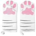 thumbnail image 1 of EeaseCA 2PCS Cat Claw Pattern Heat Resistant Cooking Glove Cotton Pot Holder Oven Mitts, 1 of 7