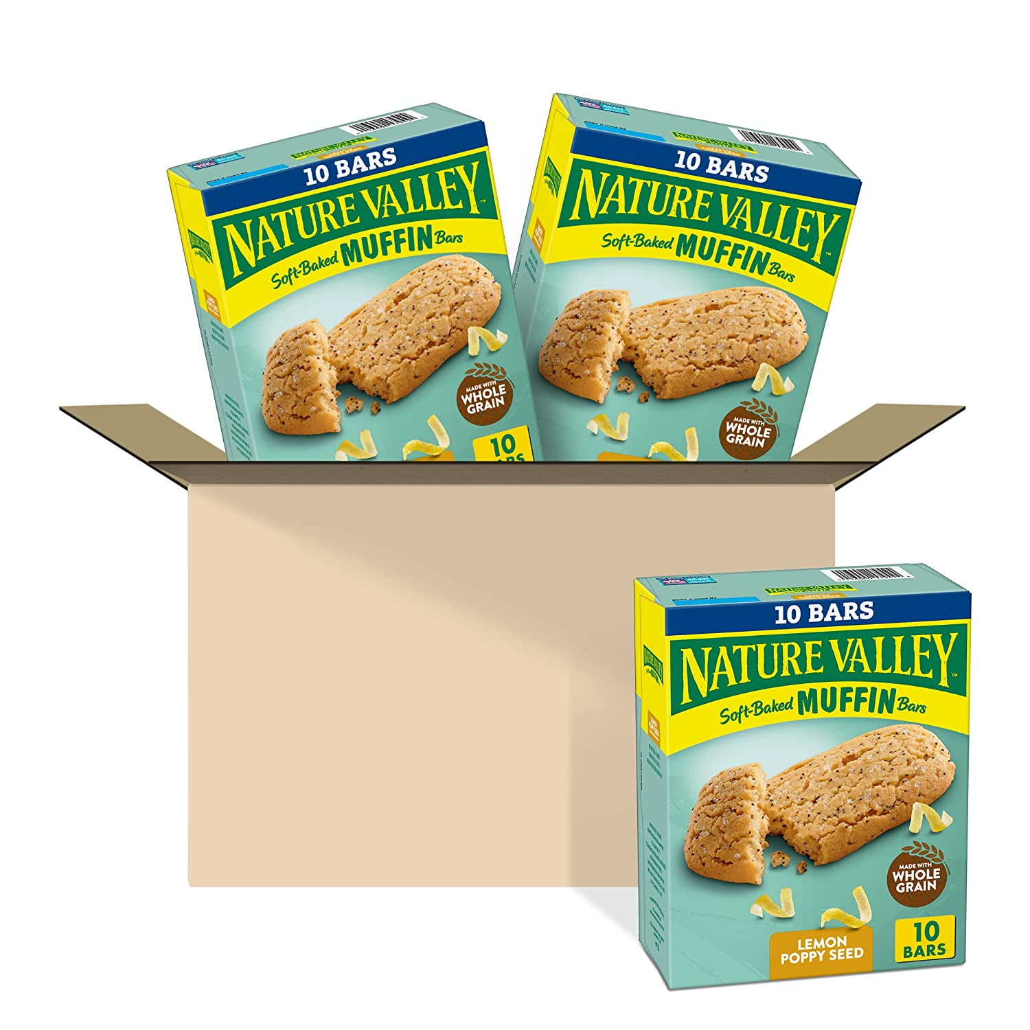 Nature Valley SoftBaked Muffin Bars Lemon Poppy Seed, 12.4 oz, 10 ct