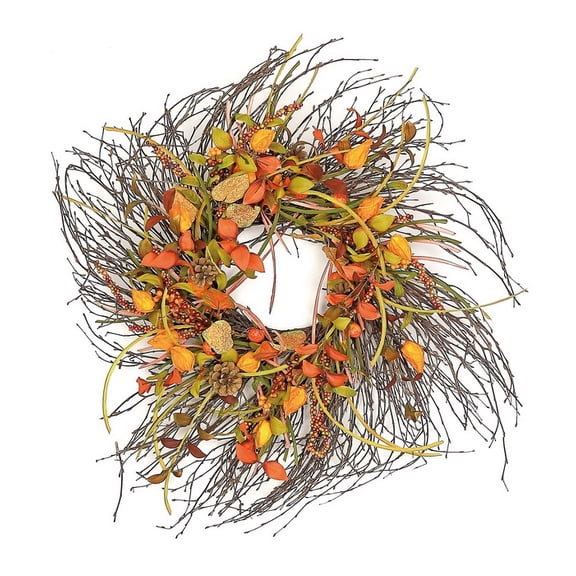Northlight 28" Unlit Artificial Mixed Berry, Lantern and Pine Cone Autumn Wreath