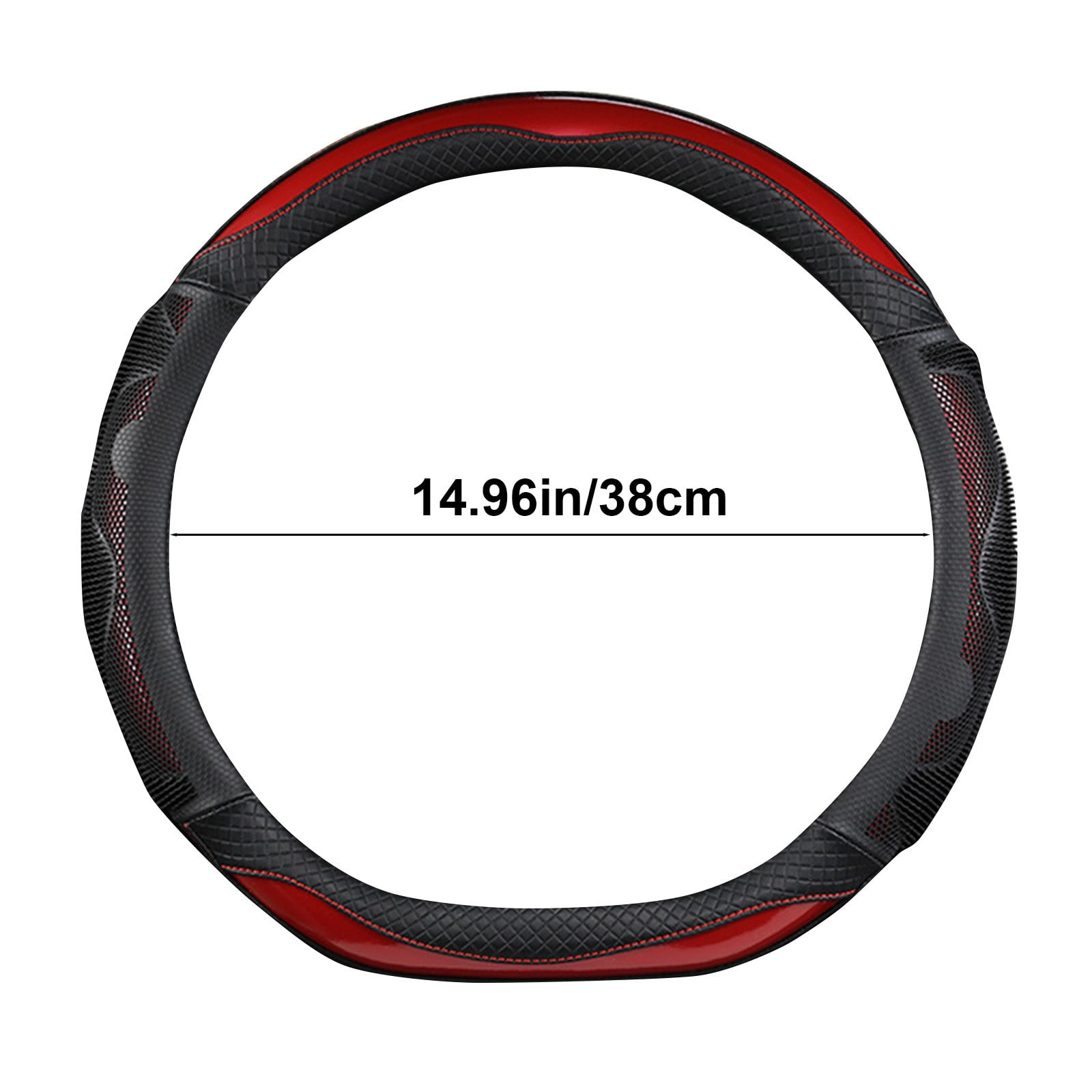 Honeycomb Leather Car Steering Wheel Cover, Non-Slip Universal Wheel Protector for Men and Women, Fashionable D-Shaped Grip, Comfortable Anti-Slip Interior Accessory