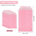 thumbnail image 2 of Uxcell 100Pcs Bolsas de Papel Kraft, 6" x 3" Bolsas de Caramelo Impermeables, Bolsas de Favor Planas, Bolsas de Regalo Pequeñas, Puntos Rosas, 2 of 6