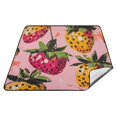 thumbnail image 6 of Pink Orange Strawberry Beach Blanket Outdoor Picnic Mat Sandproof Waterproof Foldable for Camping Travel Hiking, 6 of 6
