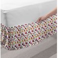 thumbnail image 2 of Cinco de Mayo Bed Skirt, Continuous Mexican Themed Culture Elements Pattern, Elastic Bedskirt Dust Ruffle Wrap Around for Bedding Decor, 4 Sizes, Pastel Purple Multicolor, by Ambesonne, 2 of 2