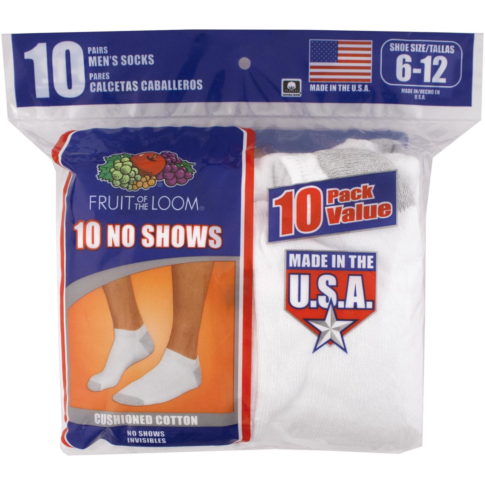 Mens Value Pack No Show Socks - 10 Pairs