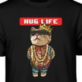 thumbnail image 3 of Teelocity Men's Funny 8Bit Rapper Cat Black Relaxed Fit Short Sleeve Graphic T-Shirt, 3 of 3
