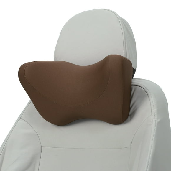 Almohada para reposacabezas Unique Bargains, ergonómica y cómoda, soporte para el cuello, poliéster, espuma viscoelástica, ancho ajustable, marrón oscuro, 1 pieza para viajar.