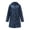 A002- Dark Blue, variant on Outdoor Activities Travel Activities Polka Dot Hooded Waterproof Rain Jacket Waist Cinched Button Front Windbreaker Coat Brown Extra Large 1 Piece