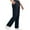 Navy, variant on Running Pants for Women with Zipper Pockets Elastic Waist Quick Dry Wide Leg Pant Stretch Breathable Athletic Pants