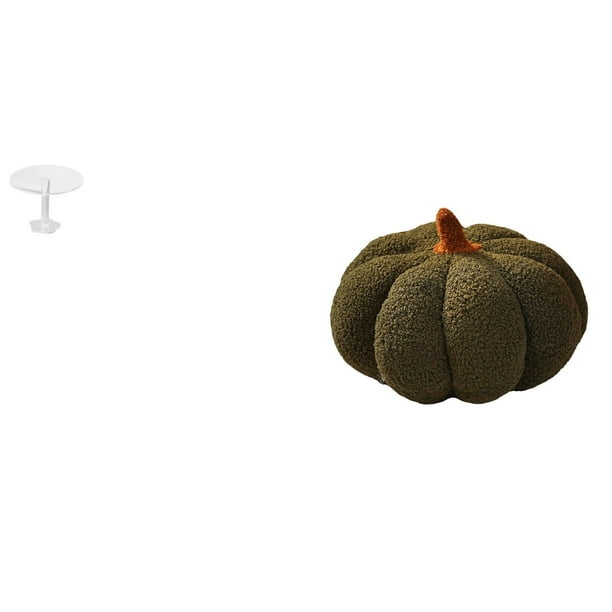 Mesa Redonda De Casa De Muñecas En Miniatura Y Cojín Decorativo De Sofá De Peluche De Calabaza Para La Vida De Simulación, Casa De Juegos De Jardín, Decoración De Dormitorio