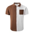 thumbnail image 5 of Men's Vintage Waffle Shirt Short Sleeve Button Down Summer Colorblock Beach Work Shirts, 5 of 6