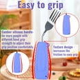 thumbnail image 5 of Ehucon Adaptive Utensils Curved Angled Left Spoon and Fork for Tremors, Parkinson's, Limited or Elderly, 2 Count, 5 of 5