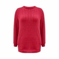thumbnail image 3 of Maplenight Ribbed Knit Sweaters for Women Business Casual Crew Neck Long Sleeve Shirts Lightweight Tunic Pullover Tops with Pockets, 3 of 5