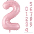 thumbnail image 1 of Globo número 2 Lingqiang, lámina rosa pastel, 40 pulgadas, 1 of 8
