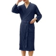 thumbnail image 2 of JTieacloth Men's Pajama Sets Men's Robes Cloth Bathrobe Soft Kimono Bath Robe Kimono Spa Robe For Men Long Loungewear With Pockets Blue, 2 of 4
