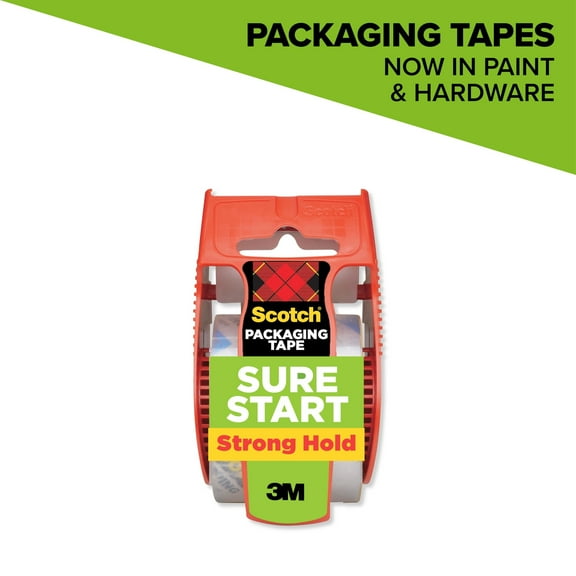 Scotch Sure Start Packaging Tape, Clear, 1.88 in. x 25.6 yd, 1 Rolls