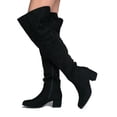 thumbnail image 3 of J. Adams Low Heel Over the Knee Boot - Vegan Suede Thigh High - Trendy Easy Block Heel, 3 of 4