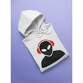 thumbnail image 3 of Alien With Red Headphones Hoodie Men -Image by Shutterstock, Male Medium, 3 of 4