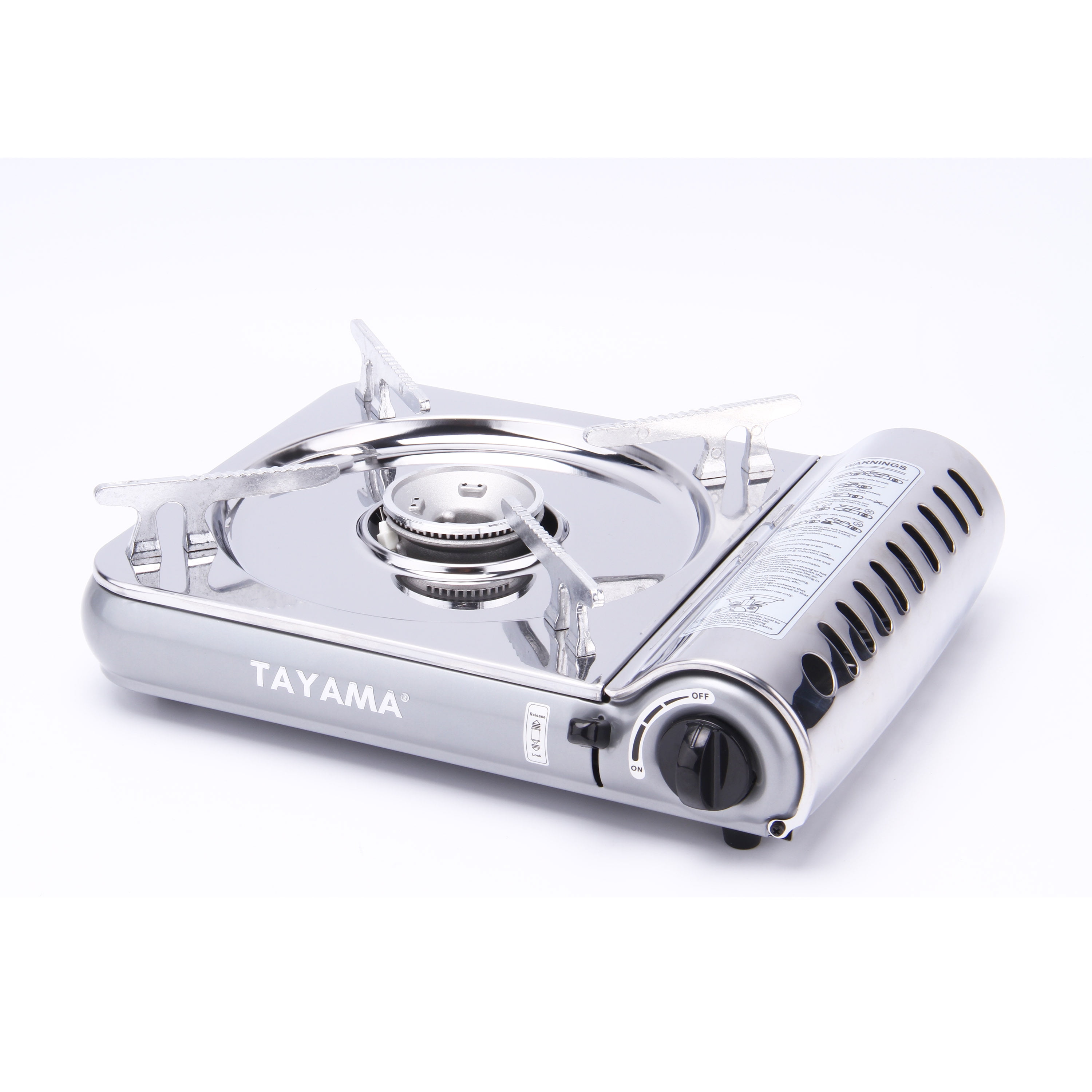 Tayama BDZ-155B 10 in. 8000 BTU Stainless Steel Gas Stove, Grey & Black