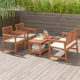 thumbnail image 1 of Costway Ensemble de Conversation pour Patio 4 Pcs avec Coussins d'Assise Doux Table Basse Rectangulaire à 2 Niveaux, 1 of 9