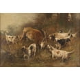 thumbnail image 2 of Henry Schouten 14x11 Gold Ornate Wood Frame and Double Matted Museum Art Print Titled - Hunting Dogs Catching the Prey, 2 of 4