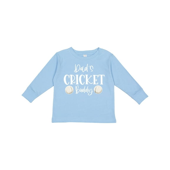 Inktastic Dad's Cricket Buddy Boys or Girls Long Sleeve Toddler T-Shirt