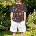 thumbnail image 2 of Boys Short Sleeve T-shirt Mexican Cactus Print Short Sleeve Tees Vintage Style (Navy2 3-4 Years), 2 of 4