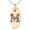 Rose, variant on Stainless Steel Letter M Initial Dotted Monogram Engraved Small Oval Charm Pendant Necklace