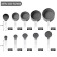 thumbnail image 2 of Juego de tazas y cucharas medidoras de utensilios de cocina Huygens, 10 piezas, tazas medidoras apilables con mango de acero inoxidable para medir ingredientes secos y líquidos (gris), 2 of 5