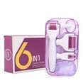 thumbnail image 1 of Kit de Rouleau Derma 6 en 1 pour Visage et Corps - Rouleau Derma Microneedle 0.25mm et 0.3mm avec 5 Têtes Remplaçables, Étui de Rangement et Réservoir de Désinfection, 1 of 5