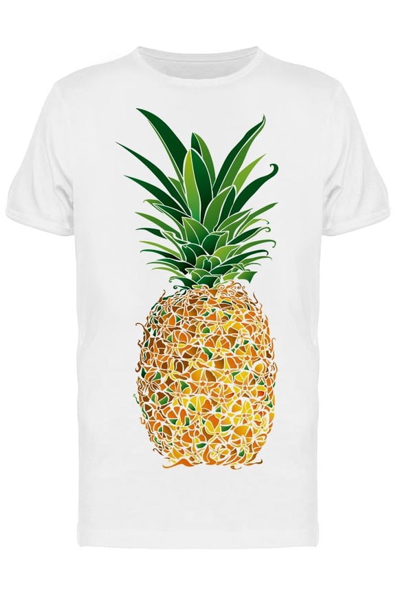 Colorful Detailed Pineapple T-Shirt Men -Image by Shutterstock, Male Large