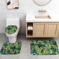 thumbnail image 5 of 4PCS Leopard Shower Curtain Sets with Rugs, Waterproof Fabric Pink Shower Curtain, African Wild Animal Cheetah Safari Wildlife Tropical Jungle Plant Palm Leaves Botanical Boho Bathroom Decor, 5 of 7