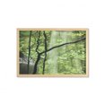 thumbnail image 1 of Rainforest Wall Art with Frame, Jungle View with Waterfall Rocks and Trees Natural Beauty in Wild Atmosphere, Printed Fabric Poster for Bathroom Living Room, 35" x 23", Green Brown, by Ambesonne, 1 of 2