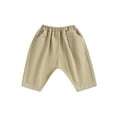 thumbnail image 1 of Bagilaanoe Little Boys Girls Pants Casual Solid Color Long Pants 3 4 5 6 7 8 Years Kids Elastic Waist Sweatpants, 1 of 8