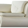 thumbnail image 2 of Olaf 50 Inch Sofa Chair- Tufted Ivory Faux Leather- Chrome Metal- Wood, 2 of 6